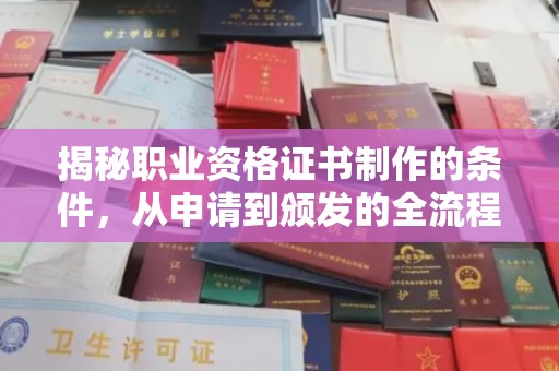 临江揭秘职业资格证书制作的条件，从申请到颁发的全流程解析